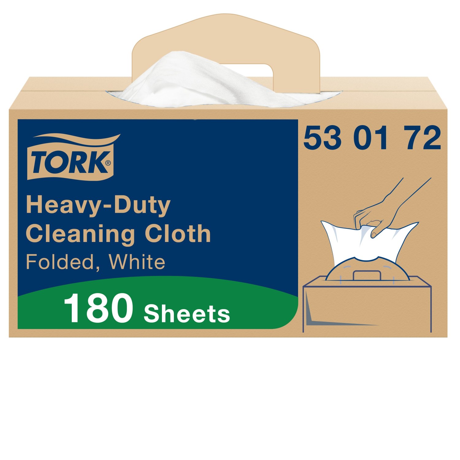 Tork Heavy-Duty Reinigingsdoek Handy Box – 1-laags – Wit