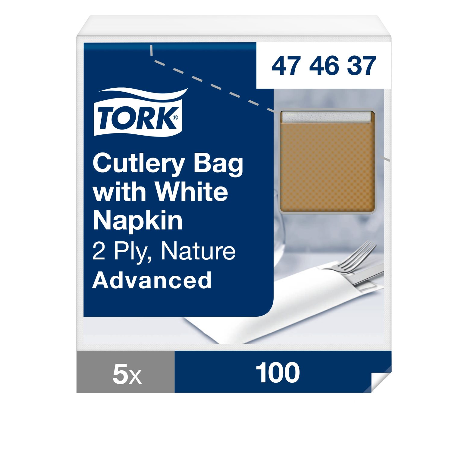 Tork Pochette – Advanced – Naturel met wit servet – 2-laags