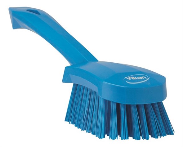 Vikan – Hygiene – Afwasborstel – Met korte steel – Harde vezels – Blauw