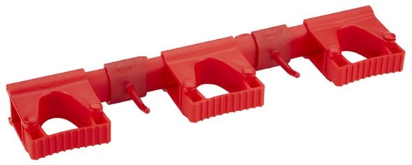 Vikan – Hygiene – Hi-Flex ophangsysteem – Met 3 rubber band klemmen en 2 haken – Polypropyleen – Rood