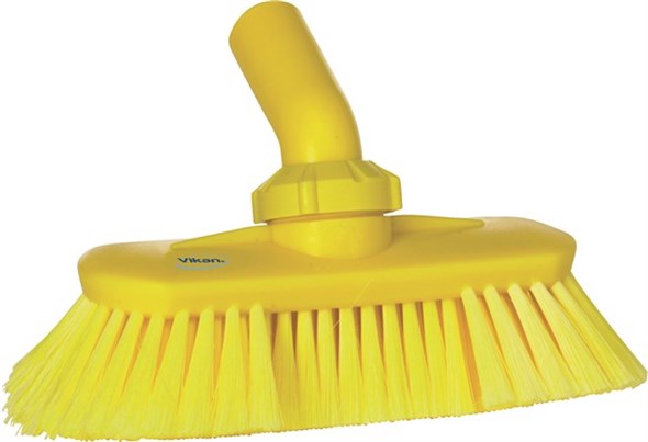 Vikan – Hygiene wandborstel – Met waterdoorvoer – Verstelbaar – Zacht – 240mm – Geel