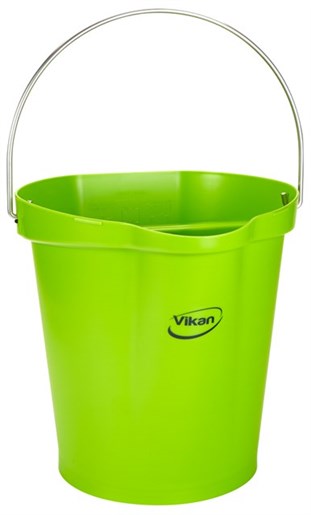 Vikan – Hygiene emmer Met Schenktuit – Maatverdeling – 12L – Limoen