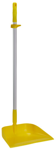 Vikan – Hygiene – Stofblik – Met rechtopstaande aluminium steel – Haaks – Polypropyleen – Geel
