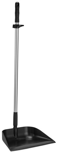 Vikan – Hygiene – Stofblik – Met rechtopstaande aluminium steel – Haaks – Polypropyleen – Zwart