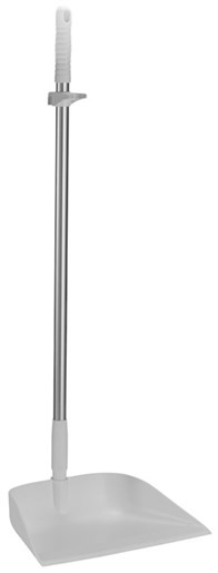 Vikan – Hygiene – Stofblik – Met rechtopstaande aluminium steel – Haaks – Polypropyleen – Wit
