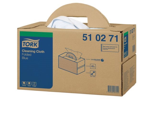Tork Cleaning Handy Box – Reinigingsdoek – 42,8×35,5cm – 1-laags – Blauw