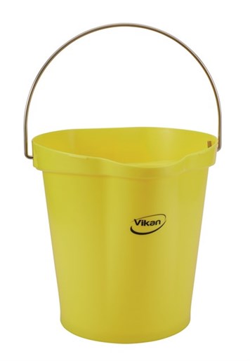 Vikan – Hygiene emmer – Met Schenktuit – Maatverdeling – Geel – 12L