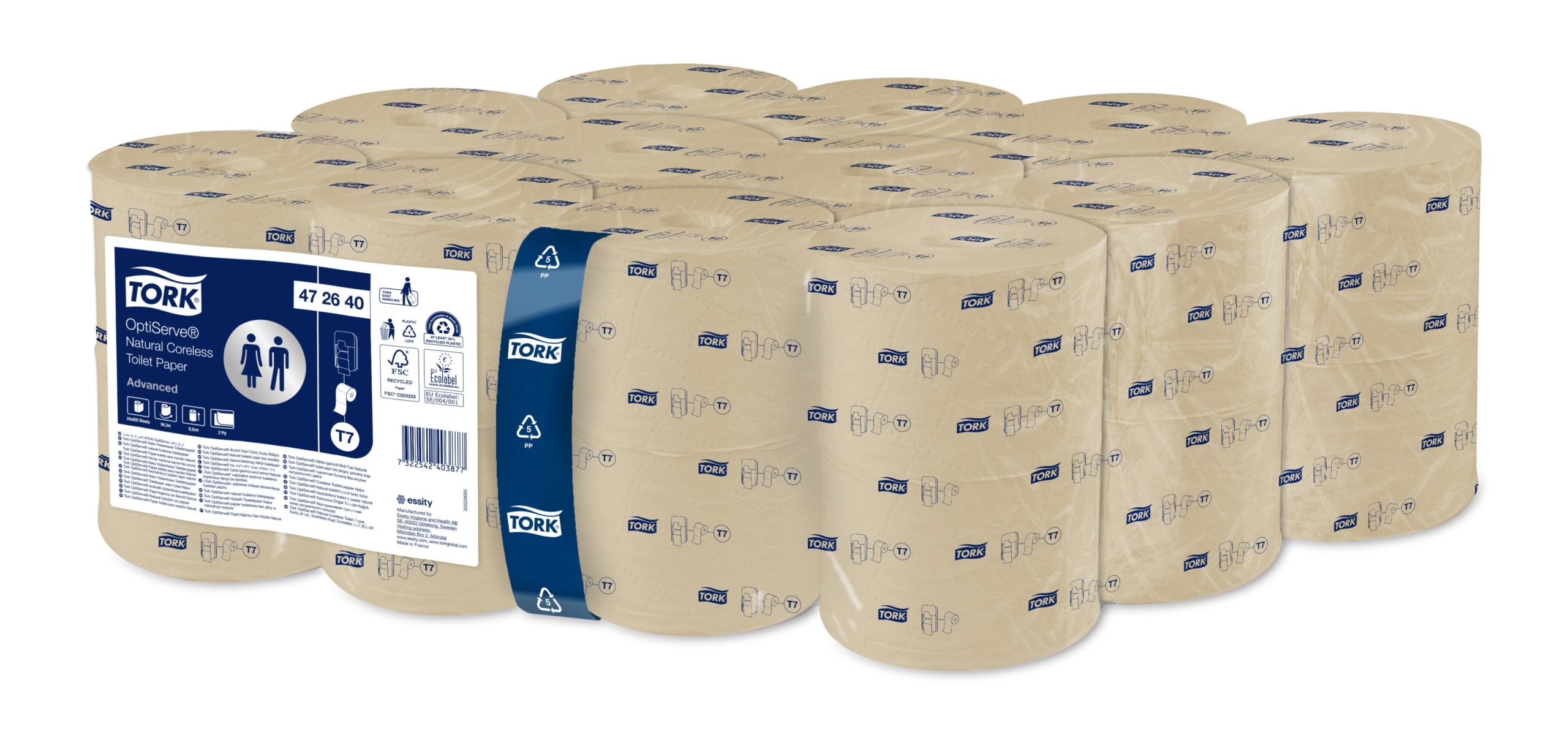 Tork OptiServe® Naturel Hulsloos Toiletpapier Advanced 2-laags – Wit