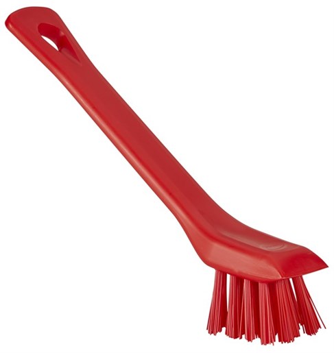 Vikan – Hygiene – Kleine detailborstel – Met schraprand – Harde vezels – Rood