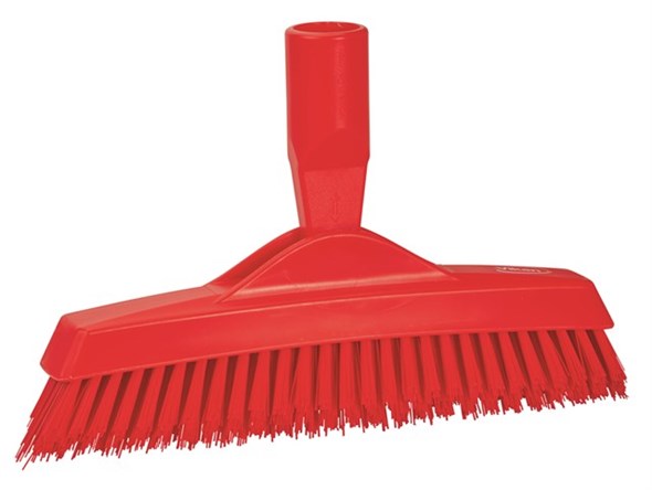 Vikan – Hygiene voegenborstel – Met flexibele nek – steelmodel – Extra hard – 225mm – Rood