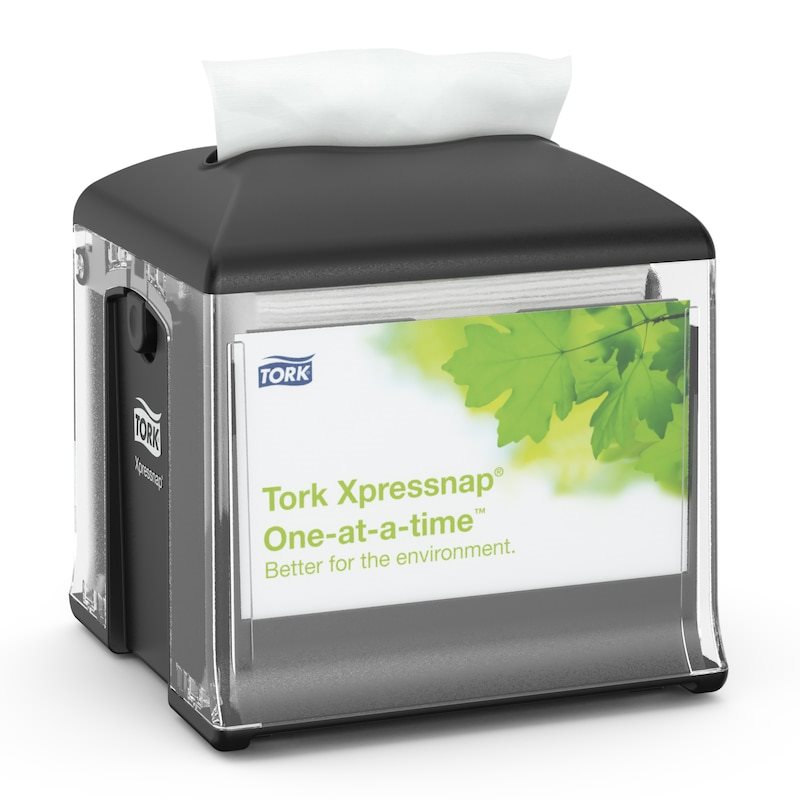 Tork Xpressnap Snack – Tabletop servetdispenser – Zwart – Kunststof