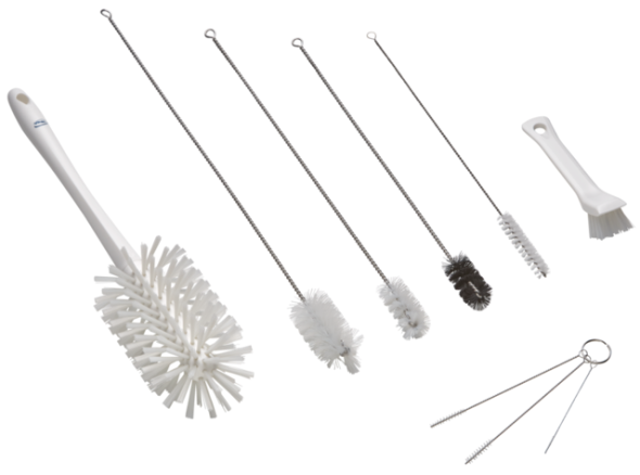 Vikan – Hygiene – Sundae – Borstelset – 8 verschillende borstels – FDA proof – Kunststof – Wit