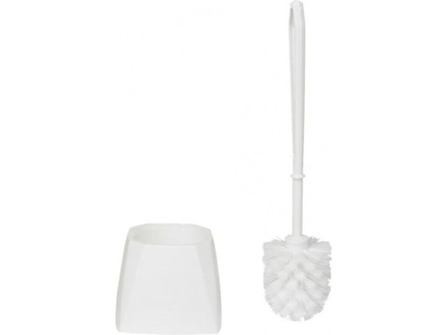 Vikan – Classic – Toiletborstel – Met vierkante houder – Wit – Medium vezels – 400mm – p/st