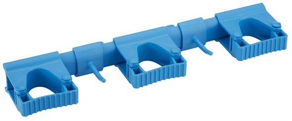 Vikan – Hygiene – Hi-Flex ophangsysteem – Met 3 rubber band klemmen en 2 haken – Polypropyleen – Blauw