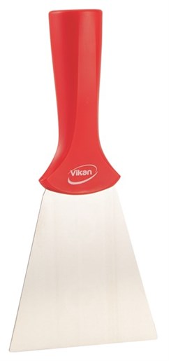 Vikan – Hygiene – Handschraper – Met RVS blad – Met schroefdraad – Rood – Breed