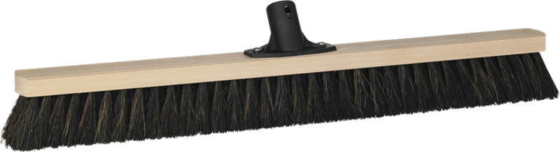 Vikan – Classic blank houten veger – Zachte vezels – Met steelaansluiting – 620mm – Zwart