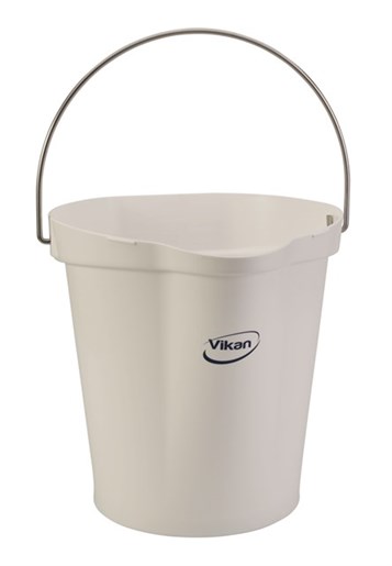 Vikan – Hygiene emmer – Met Schenktuit – Maatverdeling – Wit – 12L
