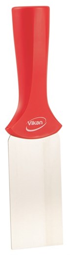 Vikan – Hygiene – Handschraper – Met RVS blad – Met schroefdraad – Rood – Smal