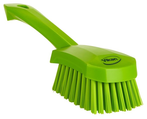 Vikan – Hygiene afwasborstel – Met korte steel – Harde vezels – 270mm – Limoen