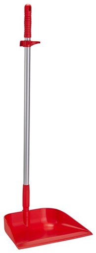 Vikan – Hygiene – Stofblik – Met rechtopstaande aluminium steel – Haaks – Polypropyleen – Rood