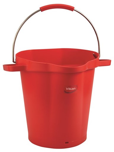 Vikan – Hygiene emmer – Met Schenktuit – Maatverdeling – 20L – Rood