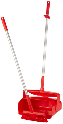 Vikan – Hygiene – Blikset – Met medium veger – Aluminium steel – Polypropyleen – Rood