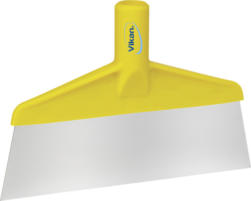 Vikan – Hygiene – Tafel- en Vloerschraper – RVS – Blad: 245x70mm – Geel