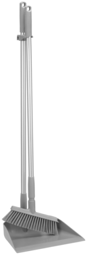 Vikan – Hygiene Combinatieset – Stofblik 330mm – Met Medium Veger Met Steel – Grijs