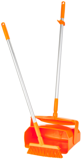 Vikan – Dustpan set, closable with broom, 350 mm, Medium, Orange