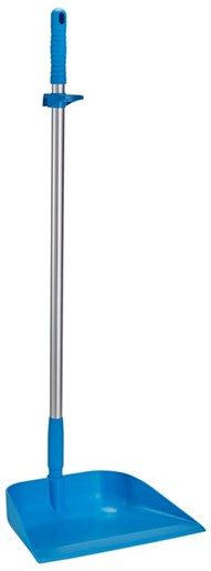 Vikan – Hygiene – Stofblik – Met rechtopstaande aluminium steel – Haaks – Polypropyleen – Blauw