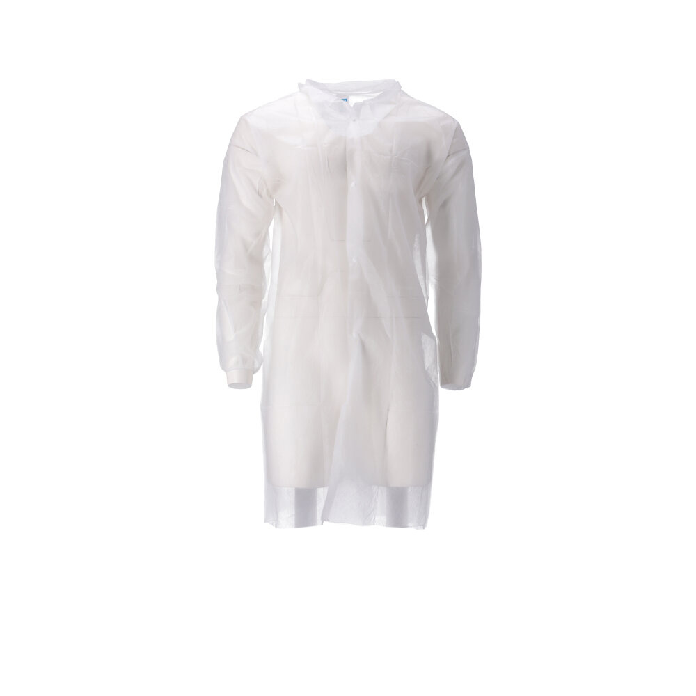 CMT – Bezoekersjas – PP Non Woven – Drukknopen – Wit – XL