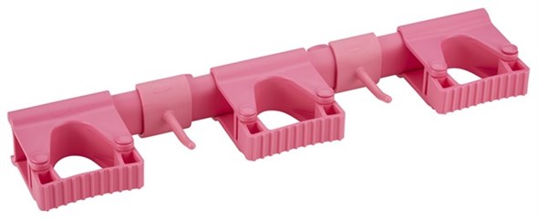 Vikan – Hygiene – Hi-Flex ophangsysteem – Met 3 rubber band klemmen en 2 haken – Polypropyleen – Roze
