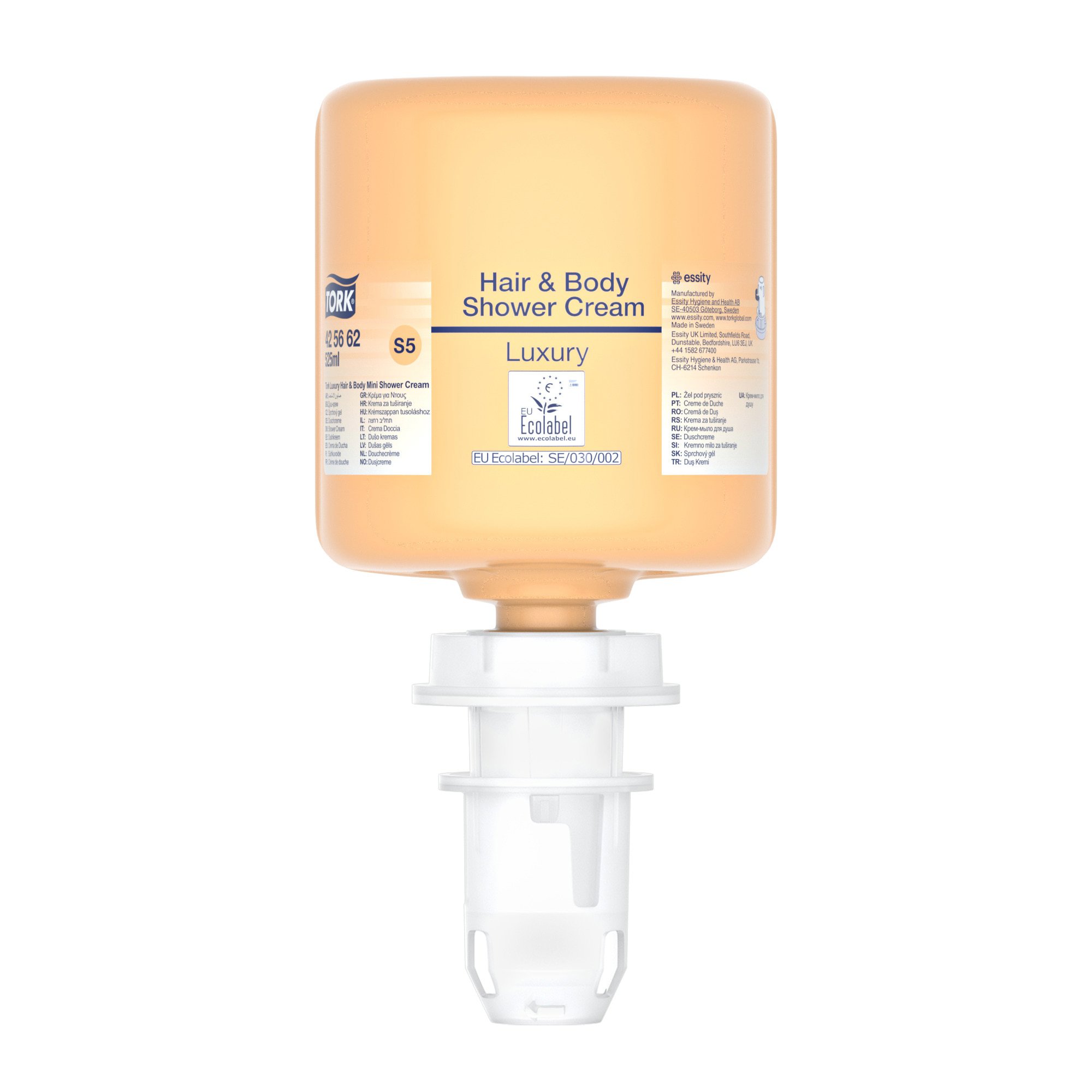 Tork Luxe Hair &amp; Body Mini Douchezeep Premium geel 525ml/flacon 8st/doos