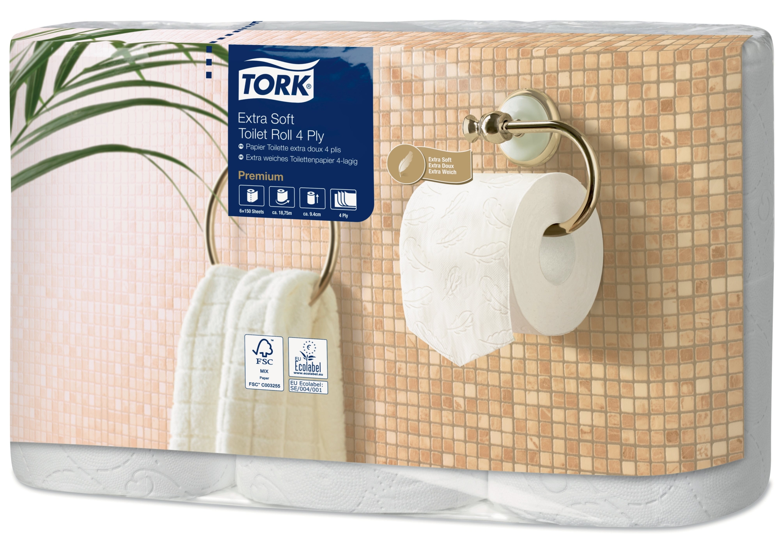 Tork Premium – Toiletpapier – Traditioneel – 4-laags – Extra Zacht – Wit