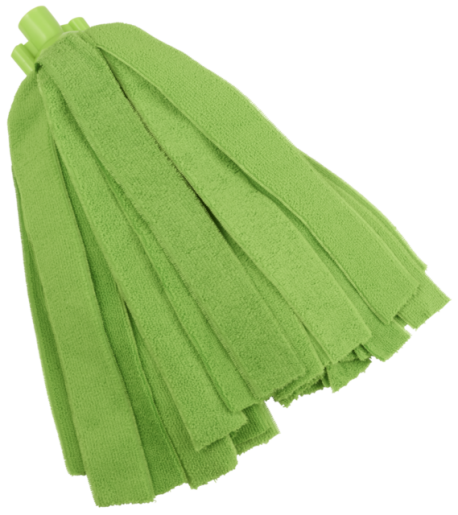 Vikan – Microfibre draadmop, 200 gram, microvezel stroken, met schroefdraadaansluiting, groen, p/st