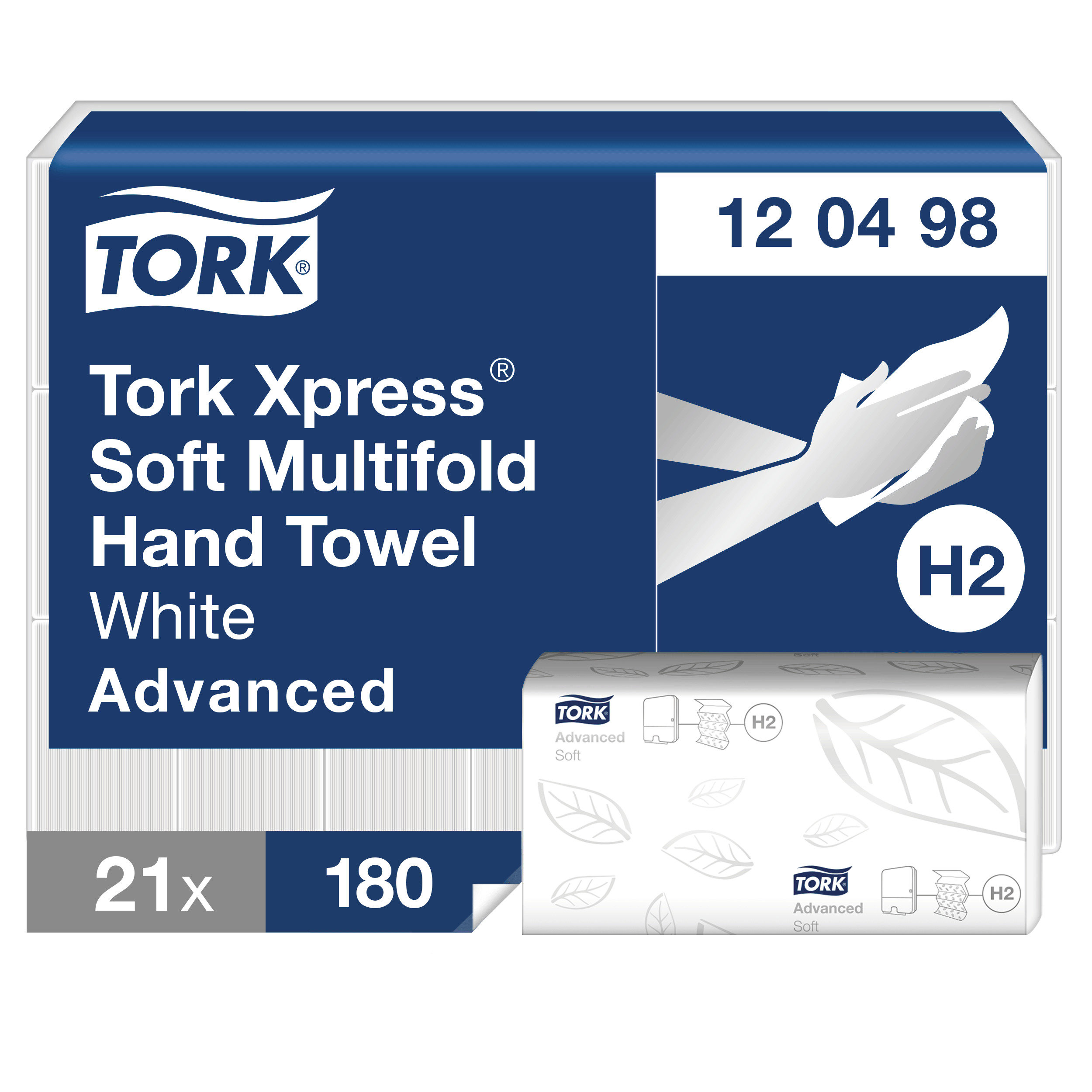 Tork Xpress® Zachte Multifold Handdoek Advanced 2-laags wit 21x180st(3.780)/doos