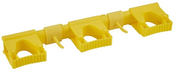 Vikan – Hygiene – Hi-Flex ophangsysteem – Met 3 rubber band klemmen en 2 haken – Polypropyleen – Geel