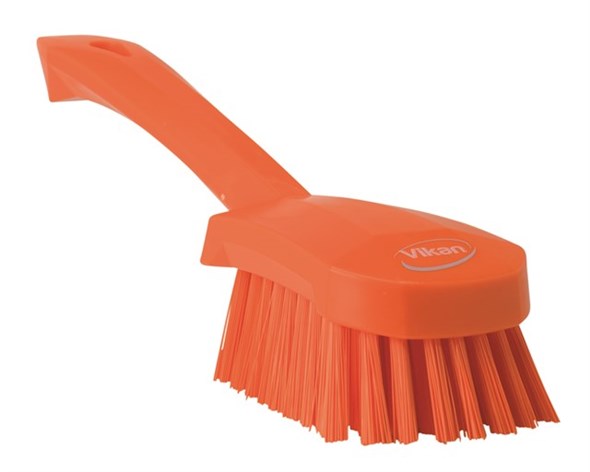 Vikan – Hygiene – Afwasborstel – Met korte steel – Harde vezels – Oranje