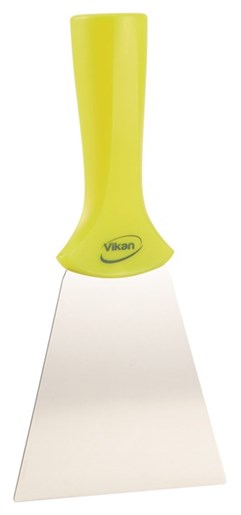 Vikan – Hygiene – Handschraper – Met RVS blad – Met schroefdraad – Geel – Breed