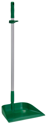 Vikan – Hygiene – Stofblik – Met rechtopstaande aluminium steel – Haaks – Polypropyleen – Groen