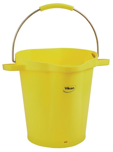 Vikan – Hygiene emmer – Met Schenktuit – Maatverdeling – 20L – Geel