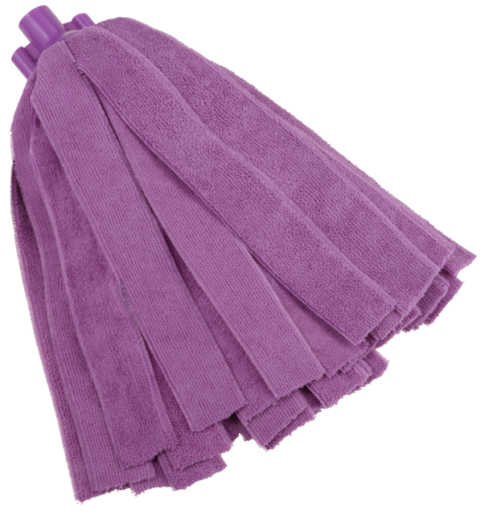 Vikan – Microfibre draadmop, 200 gram, microvezel stroken, met schroefdraadaansluiting, paars, p/st