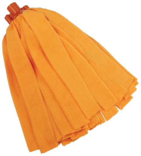 Vikan – Microfibre draadmop, 200 gram, microvezel stroken, met schroefdraadaansluiting, oranje, p/st