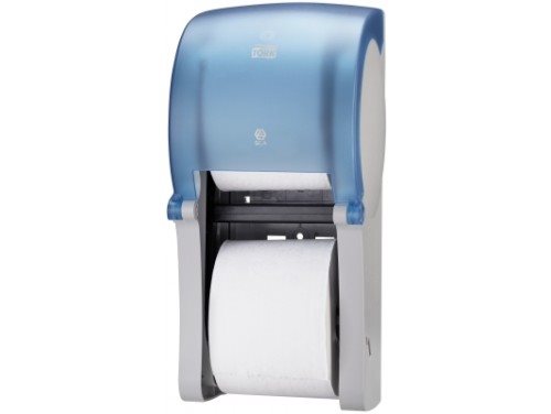 Tork Twin – Coreless Mid-size Toiletpapier Dispenser – Blauw