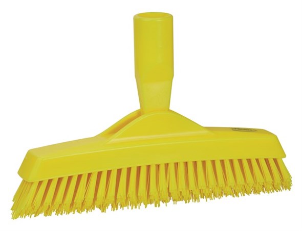 Vikan – Hygiene voegenborstel – Met flexibele nek – steelmodel – Extra hard – 225mm – Geel
