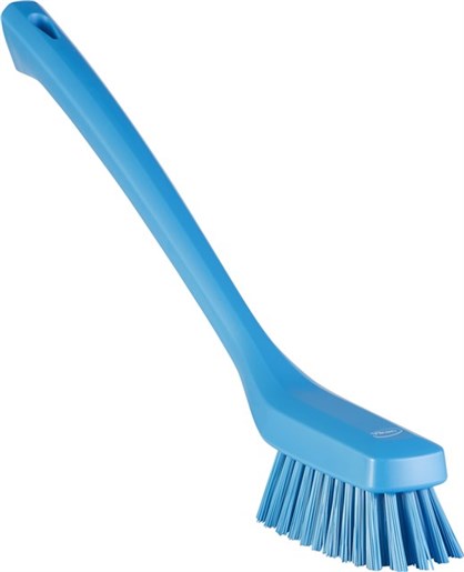 Vikan – Hygiene – Smalle borstel – Lange steel – Harde vezels – Blauw