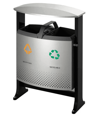 Buitenafvalbak afvalscheiding 2×39 liter