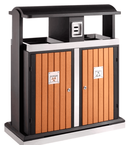 Buitenafvalbak afvalscheiding 2×50