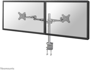 Monitorarm Neomounts D935D 2×10-27″ met klem zilvergrijs