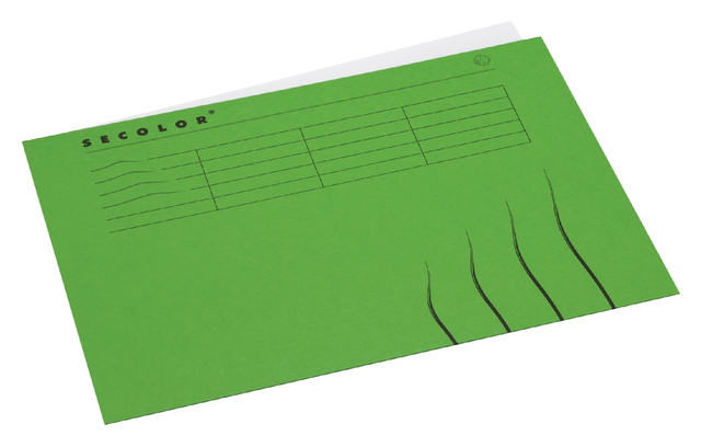 Vouwmap Secolor A4 100% gerecycled karton 250gr groen - Afbeelding 3